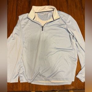 Light Blue Zip-Up Sweater for Men